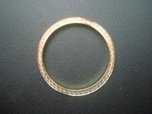 Gold Alloy Plated Yellow Golden Bezel With CZ Rhinestones For Mens 36mm ROLEX DATEJUST Or DAY-DATE Watch