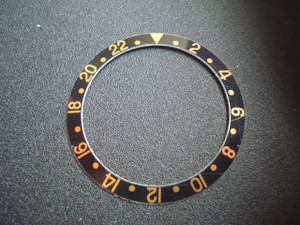 Vintage Style Of Black Aluminum Bezel Insert With Golden Numbers For ROLEX 40mm 2-tone Or Golden GMT Master  Watch