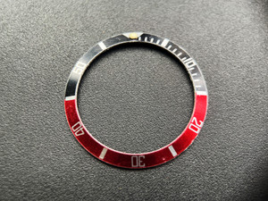 Vintage Style Of Coca Cola Black-Red Aluminum Bezel Insert With Silver Numbers For ROLEX 40mm Submariner Case Of 16610, 14060, 5513 Or 1680