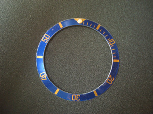 Vintage Style Of Blue Aluminum Bezel Insert With Golden Numbers For Rolex 40mm 2-tone Or Golden Submariner Watch Case