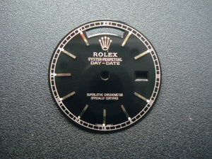 28.7mm Glossy Black Dial Marked Rolex Symbol With Silver Sticks For Mens 36mm DAY-DATE Watch Fit ETA 2836 Or DG 2813 Automatic Movement