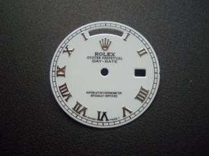 28.7mm White Dial Marked Rolex Symbol With Silver Roman Numerals For Mens 36mm DAY-DATE Watch Fit ETA 2836 Or DG 2813 Automatic Movement
