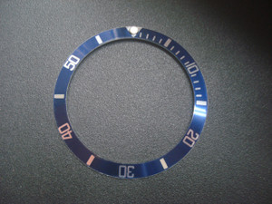 Vintage Style Of Blue Aluminum Bezel Insert With Silver Numbers For Rolex 40mm Submariner Watch Case Of  16800, 16803, 16808, 16610, 16613, 16618