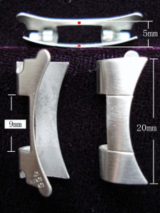 One Pair Of Stailess Steel All Brushed End Pieces Marked 455B For ROLEX EXPLORER 20mm OYSTER Watch Band Bracelet