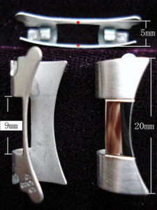 One Pair Of Stailess Steel Polished Center End Pieces Marked 455B For ROLEX EXPLORER 20mm OYSTER Watch Band Bracelet Fit 36mm Watch Case