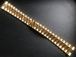 20mm Signed Stainless Steel Yellow Golden President Watch Band Bracelet Strap Flat End Pieces For Vintage 36mm ROLEX Golden DAY-DATE Watch