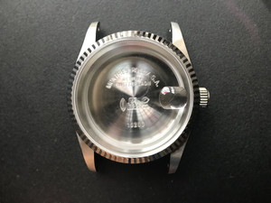 ROLEX Signed Vintage Style of 36mm Stainless Steel DATEJUST Watch Case With Fluted Bezel And 20mm Lugs Have Drilled Through Holes Fit ETA 2824 Or NH35 Movement And Dial In 28.0~29.0mm