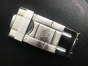 Rolex Signed Stainless Steel All Brushed Shorter Flip-Lock Clasp for Vintage Style Of Mens 20mm GMT-MASTER Oyster Watch Band Bracelet