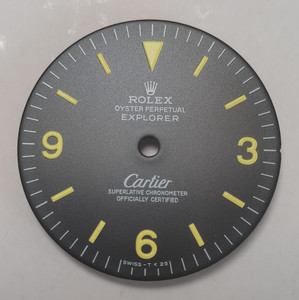 28.5mm Vintage Style of  1016 Cartier Explorer Dial Marked Rolex Symbol With Super Yellow Luminous  Fit ETA 2824 2836 Or NH35/38 Or DG 2813 Or MIYOTA 8215