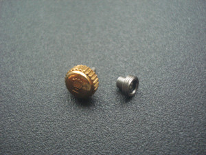 6mm Gold Alloy Plated Golden Screw Crown Marked Rolex Logo For DateJust Or Day-Date Or Explorer 36mm Golden Or 2-tone Watch Case Fit ETA 2836 Or 2824 Or 2813 Or 8215 Or NH35/36/38 Automatic Moverment