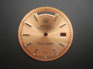 29mm Sunburst Salmon Rose Golden Dial Marked Rolex Symbol With Silver Sticks For Mens 36mm DAY-DATE Watch Fit ETA 2836 Or DG 2813 Automatic Movement