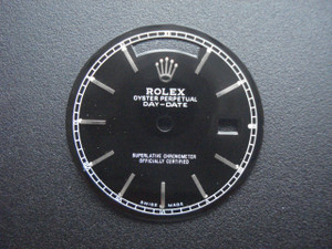 29mm Glossy Black Dial Marked Rolex Symbol With Silver Sticks For Mens 36mm Steel DAY-DATE Watch Fit ETA 2836 Or DG 2813 Automatic Movement