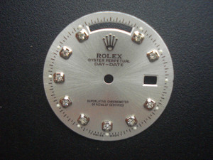 29mm Silver Sunburst Dial Marked Rolex Symbol With Silver Rhinestonels For Mens 36mm Steel DAY-DATE Watch Fit ETA 2836 Or DG 2813 Automatic Movement