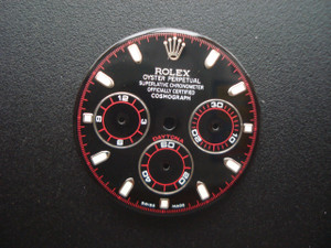 29mm Black Dial Marked Rolex Symbol With Red Circles And White Lumionus Sticks For Mens DAYTONA Watch Fit Chinese 7750 Automatic Movement