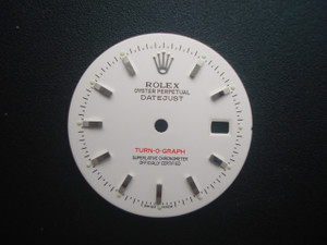 28.5mm White Dial Marked Rolex Symbol with silver sticks For Mens Steel DATEJUST TURN-O-GRAPH Watch Fit DG 2813 Or MIYOTA 8215 Automatic Movement With DWO