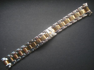 20mm Gold Alloy Plated 2-Tone Band Bracelet With Signed Hidden Clap And Hollow Curved End Pieces For Mens 36mm ROLEX DATEJUST EXPLORER PEARLMASTER  Or MASTERPIECE Watch