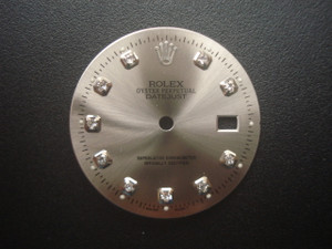 28.6mm Silver Sunburst Dial Marked Rolex Symbol With Silver Rhinestones For Mens DATEJUST Watch Fit DG 2813 Or MIYOTA 8215 Automatic Movement With DWO