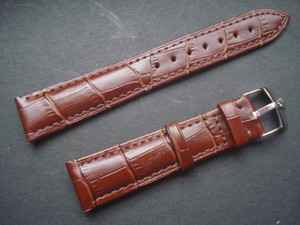 19mm Brown Genuine Italy Leather Band Strap With Steel Buckle Marked Crown Logo For The Rolex Watch