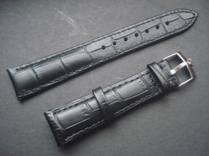 19mm Black Genuine Italy Leather Band Strap With Steel Buckle Marked Crown Logo For The Rolex Watch