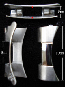 One Pair Of Stailess Steel Polished Center End Pieces For ROLEX 19MM President Watch Band Bracelet Fit 34mm Watch Case