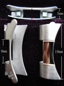 One Pair Of Stailess Steel Polished Center End Pieces For ROLEX 19MM OYSTER Watch Band Bracelet Fit 34mm Watch Case