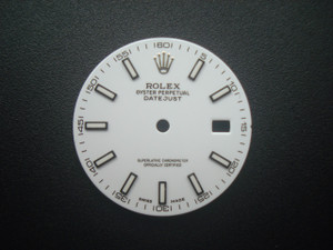 28.0mm White Dial Marked Rolex Symbol With Black Sides Luminous Sticks For Mens DATEJUST Watch Fit ETA 2836 Or DG 2813 Or MIYOTA 8215 Automatic Movement With DWO