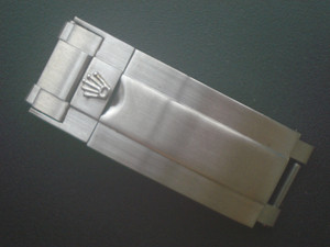 Rolex Signed Stainless Steel All Brushed Flip-Lock Hidden Clasp With Adjustable End Link For New Style Of Mens 20mm Rolex Submariner 116610 Or 114060 Oyster Watch Band Bracelet 