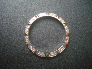 Gold Alloy Plated White Golden Bezel With CZ Rhinestones And Pyramids For Ladies ROLEX 26mm DATEJUST Watch