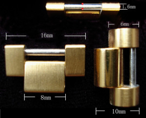 Two Pcs Screw Adjustable Golden Links For Vintage Rolex 20mm President Watch Band Bracelet