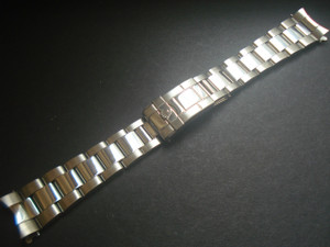 19mm Solid Stainless Steel Polished Center Watch Band Bracelet Strap With Flip-Lock Clasp Marked Rolex Logo For Vintage ROLEX 34mm Oyster Watch Case