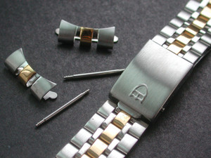 Signed 10k Gold Filled 19mm 2-Tone Prince Style Higher Quality Watch Band Bracelet Strap For 34mm Tudor Date Watch Case