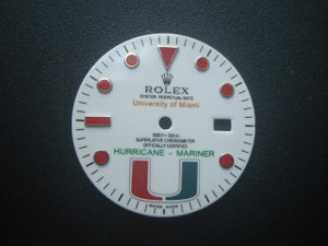 29mm Glossy White Dial With Red Hour Markers Marked Rolex And HURRICANE-MARINER Symbol For Mens Steel University Of Miami Submariner Watch Fit DG 2813 Or MIYOTA 8215 Automatic Movement With DWO