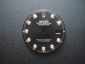 28mm Black Sunburst Dial Marked Rolex Symbol With Silver Rhinestones For Mens Steel DATEJUST Watch Fit ETA 2836 Or DG 2813 Or MIYOTA 8215 Automatic Movement With DWO