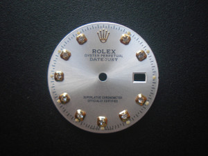 28mm Silver Sunburst Dial Marked Rolex Symbol With Golden Rhinestones For Mens 2-tone DATEJUST Watch Fit ETA 2836 Or DG 2813 Or MIYOTA 8215 Automatic Movement With DWO