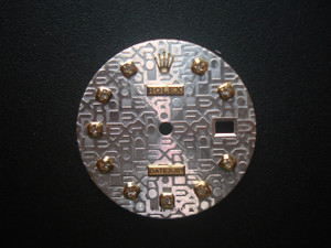 28mm Silver Totemic Dial Marked Rolex Symbol With Golden CZ Rhinestones And Date Window Fit ETA 2836 Or DG 2813 Or MIYOTA 8215 Automatic Movement With DWO For Mens 2-tone DATEJUST Watch