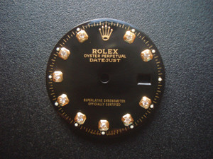 28mm Black Sunburst Dial Marked Rolex Symbol With Golden Rhinestones For Mens 2-tone DATEJUST Watch Fit ETA 2836 Or DG 2813 Or MIYOTA 8215 Automatic Movement With DWO