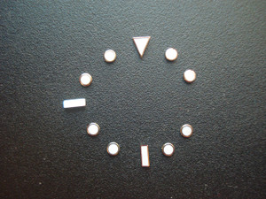 One Set Of Silver Luminous Hour Markers With Green Light For Mens Old Style Of Submariner Or Yacht-Master Or GMT Watch Dial