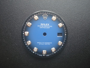 28.5mm Blue Dial Marked Rolex Symbol With Silver Rhinestones For Mens Steel DATEJUST Watch Fit DG 2813 Or MIYOTA 8215 Automatic Movement With DWO