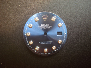 28.5mm Light Blue Sunburst Dial Marked Rolex Symbol With Silver Rhinestones For Mens Steel DATEJUST Watch Fit DG 2813 Or MIYOTA 8215 Automatic Movement With DWO