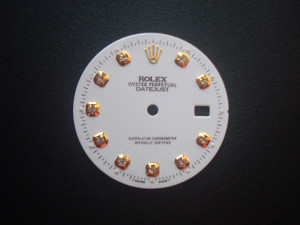 28.5mm white Dial Marked Rolex Symbol With Golden Rhinestones For Mens Golden Or 2-tone DATEJUST Watch Fit DG 2813 Or MIYOTA 8215 Automatic Movement With DWO