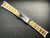 20mm Gold Alloy Plated 2-tone  Vintage 16613 Submariner Style Oyster Watch Band Bracelet Strap With All Brushed Steel Flip-Lock Clasp Marked Rolex Crown Logo