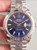 New Style Of Steel Rolex 41mm DateJust Watch Set  With Fluted Bezel And Blue Dial Has Luminous Sticks Fit ETA 2824 Movement