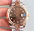 New Style Of 2-tone Rolex 41mm DateJust Watch Set  With Rose Golden Fluted Bezel And Coffee Brown Rose Golden 2-tone Dial Has Golden Luminous Sticks Fit ETA 2824 Movement