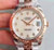 New Style Of 2-tone Rolex 41mm DateJust Watch Set  With Rose Golden Fluted Bezel And Coffee Brown Rose Golden 2-tone Dial Has Golden Luminous Sticks Fit ETA 2824 Movement