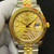 Newer Style Of 2-tone Rolex 41mm DateJust Watch Set  With Golden Fluted Bezel And Champagne Motif Dial Has Silver Luminous Sticks Fit ETA 2824 Movement