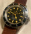 Vintage Style Black Aluminum Bezel Insert With Silver Numbers And Red Triangle For Rolex Submariner Watch Case Of 6538 Or 5508