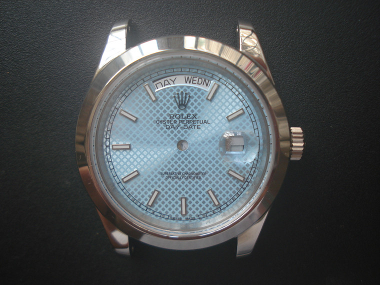 Steel 228206 Rolex 41mm Day-Date Watch Set  With Smooth Bezel And Ice Blue Dial Fit ETA 2836 Movement