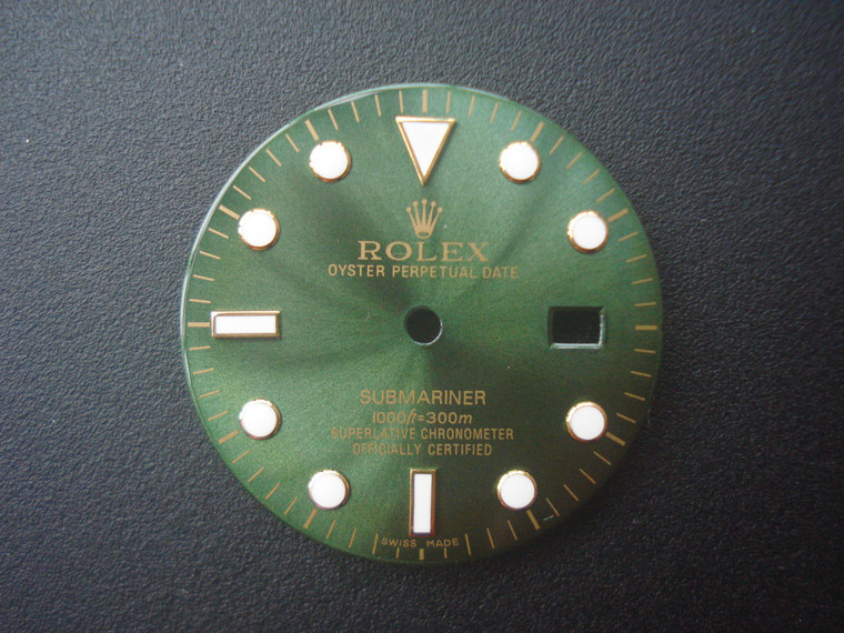 29mm Sunburst Green Dial Marked Rolex Symbol With Golden Letters For Mens 2-tone Or Golden Submariner Watch Fit ETA 2836 Or DG 2813 Or Automatic Movement With DWO