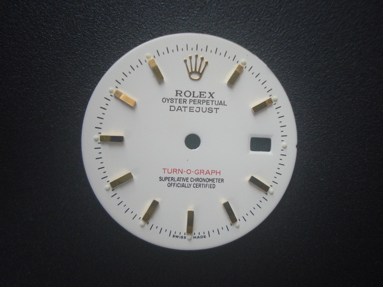 28.7mm White Dial Marked Rolex Symbol With Golden Sticks For Mens DATEJUST TURN-O-GRAPH Watch Fit DG 2813 Or MIYOTA 8215 Automatic Movement With DWO