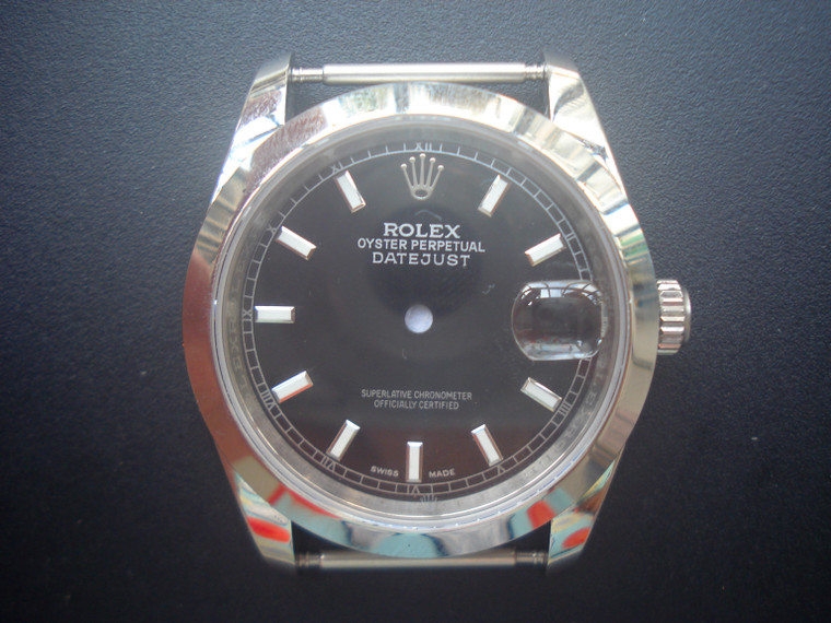 Steel Rolex 116234 DateJust 36mm Watch Set  With Smooth Bezel And Black Dial Has Small Roman Numerals Fit ETA 2824 Movement